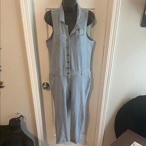 Like an Angel Light Blue Sleeveless Jumpsuit Size XLarge